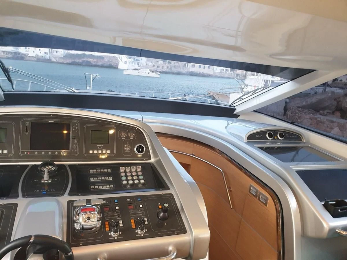 the inside of a car aboard FOX Yacht for Sale
