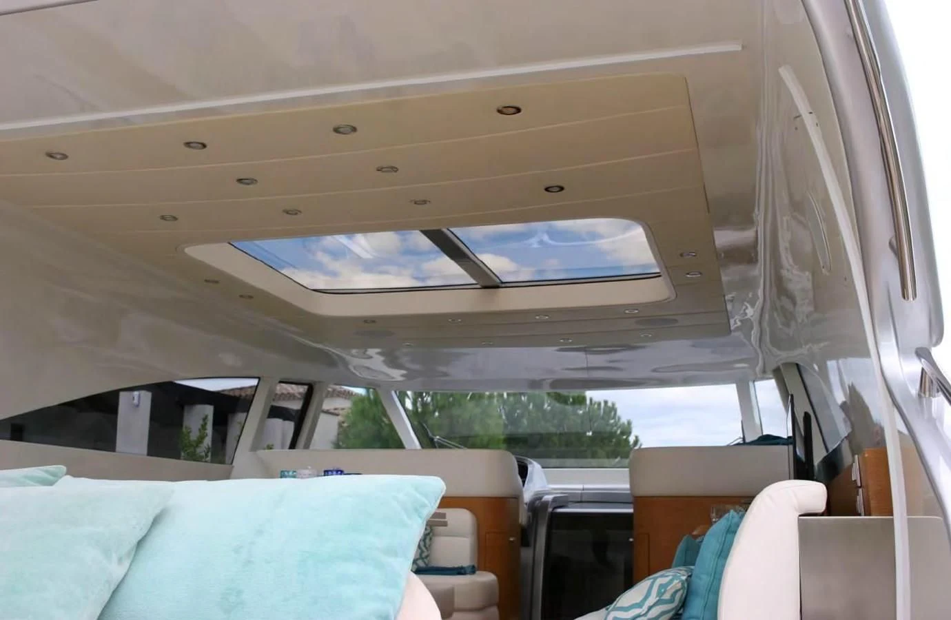 inside of a vehicle aboard FOX Yacht for Sale