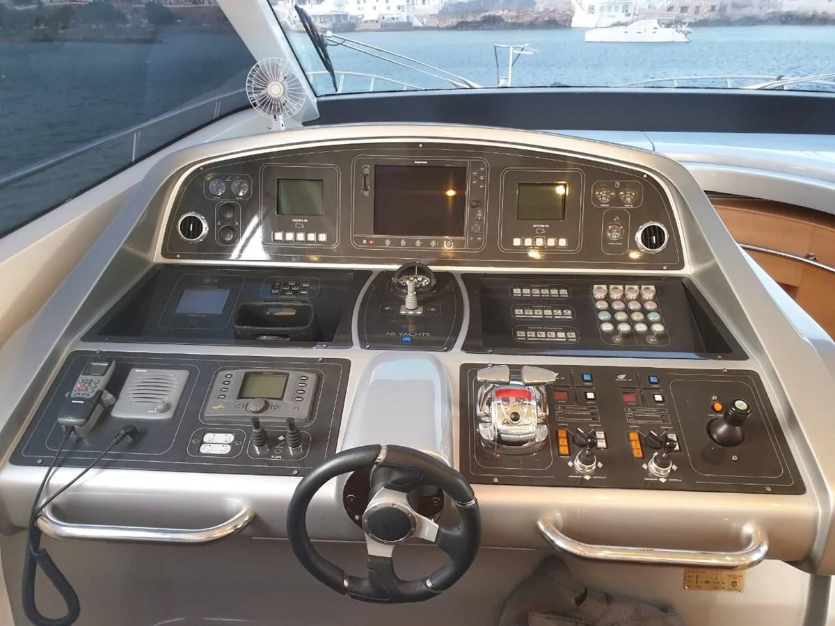 the inside of a car aboard FOX Yacht for Sale