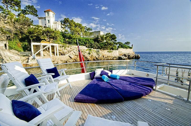 a boat on the water aboard IMPORTANT BUSINESS Yacht for Sale