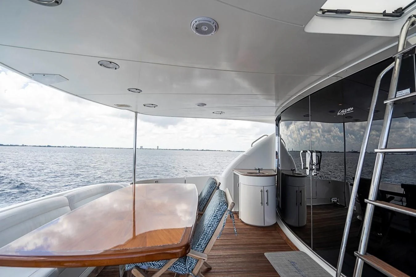 a boat on the water aboard RENDEZVOUS Yacht for Sale