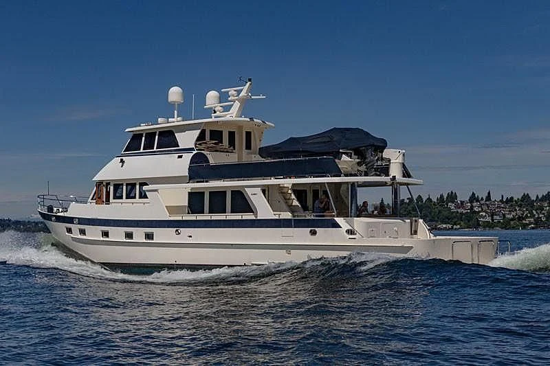 a boat on the water aboard AL DI LA Yacht for Sale