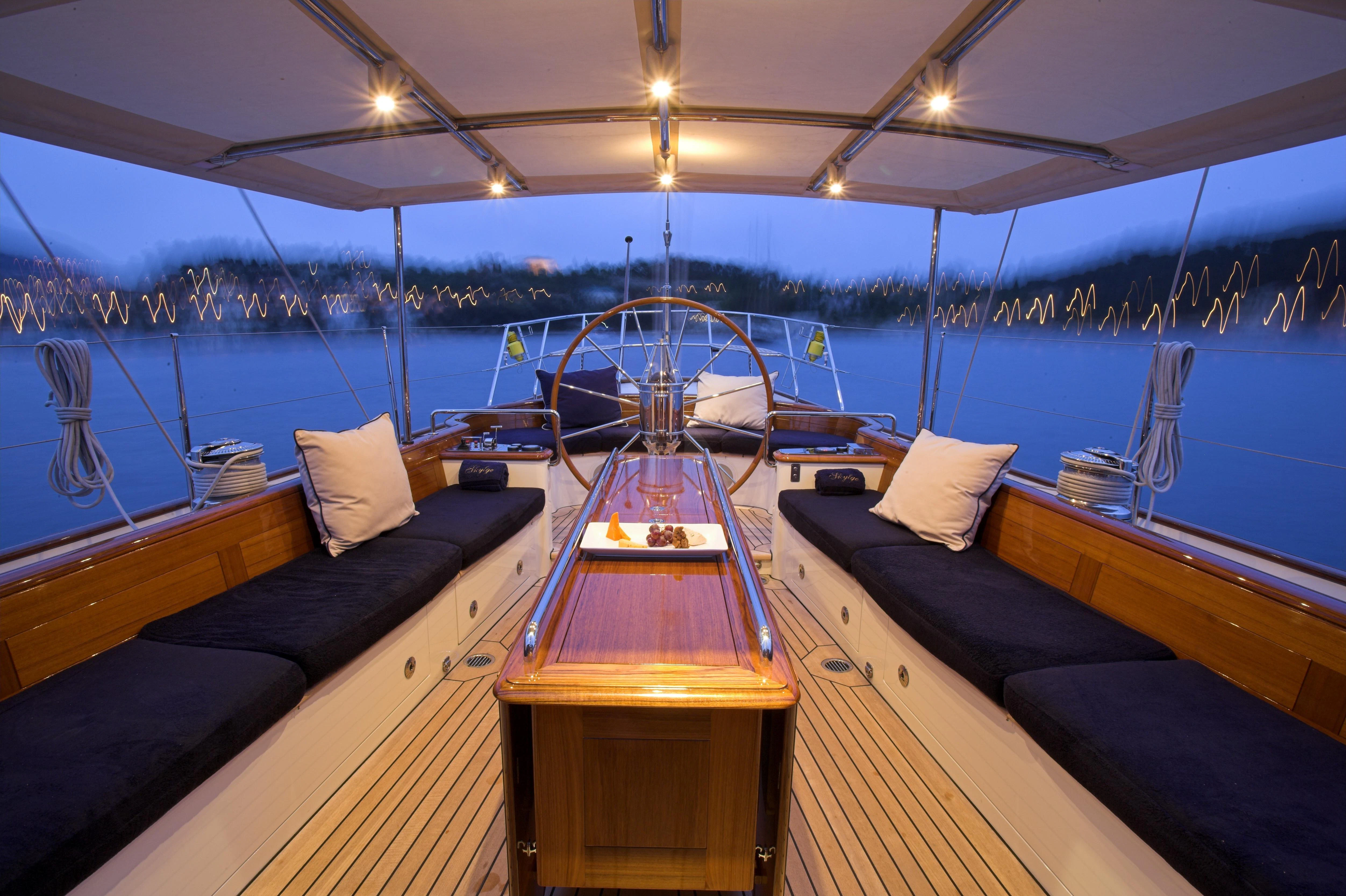 inside of a boat aboard SEABISCUIT Yacht for Sale