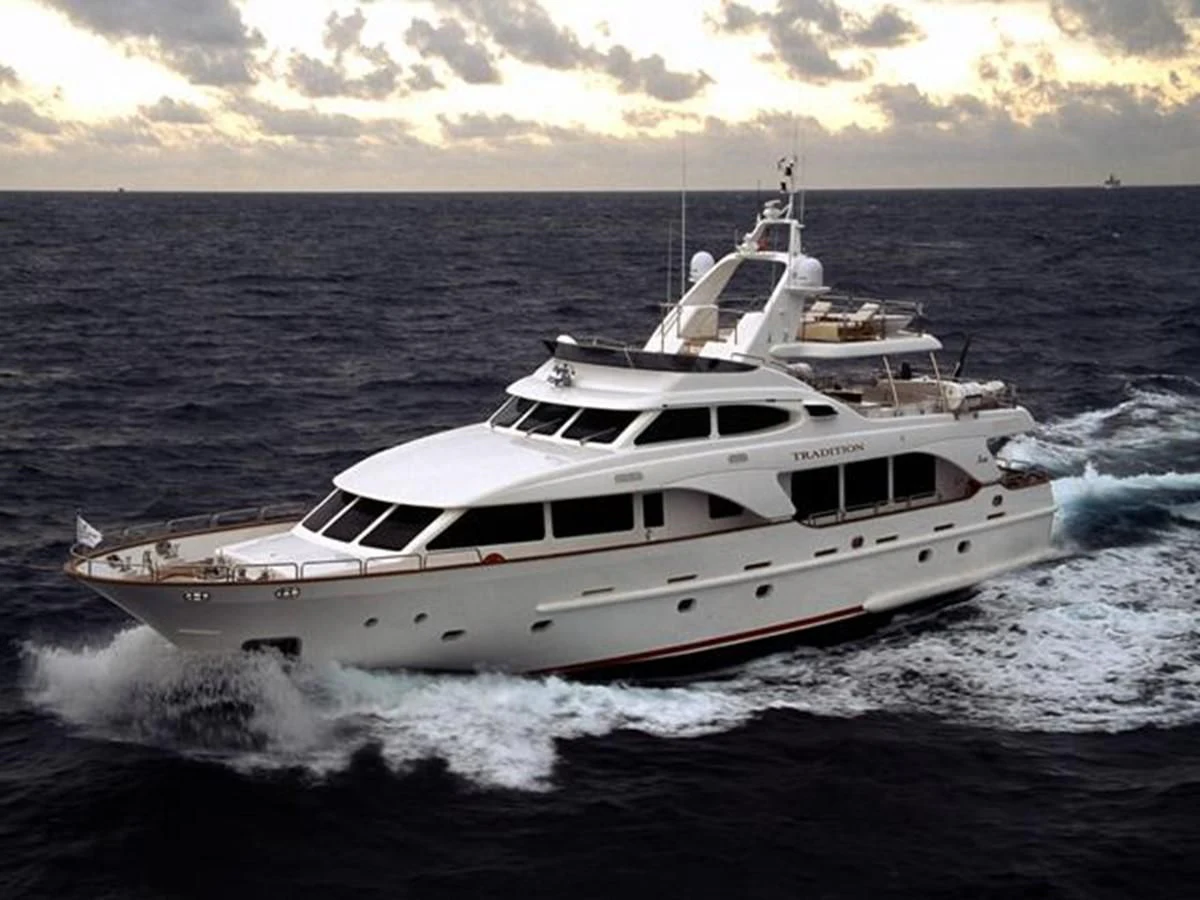 a boat on the water aboard BENETTI TRADITION 100 Yacht for Sale