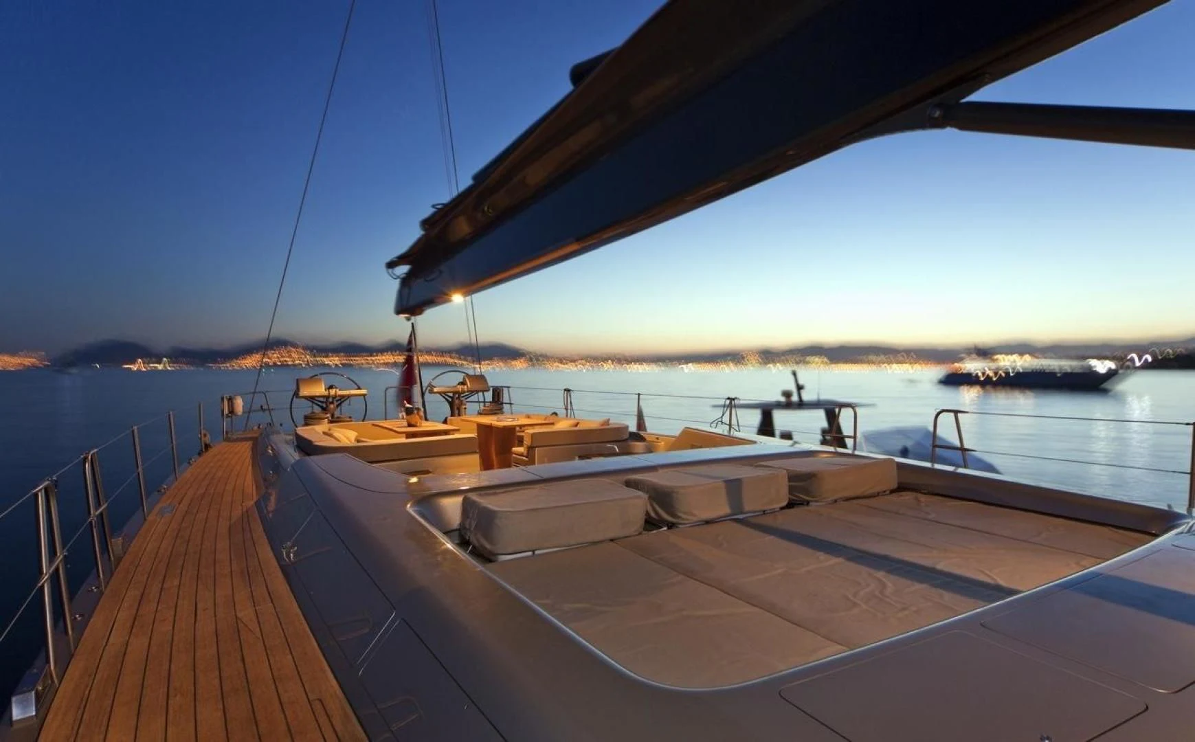 a boat on the water aboard RUNNING ON FAITH Yacht for Sale
