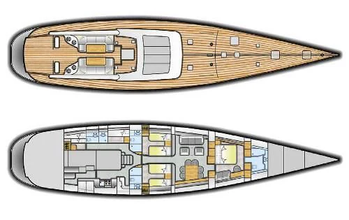 diagram aboard RUNNING ON FAITH Yacht for Sale