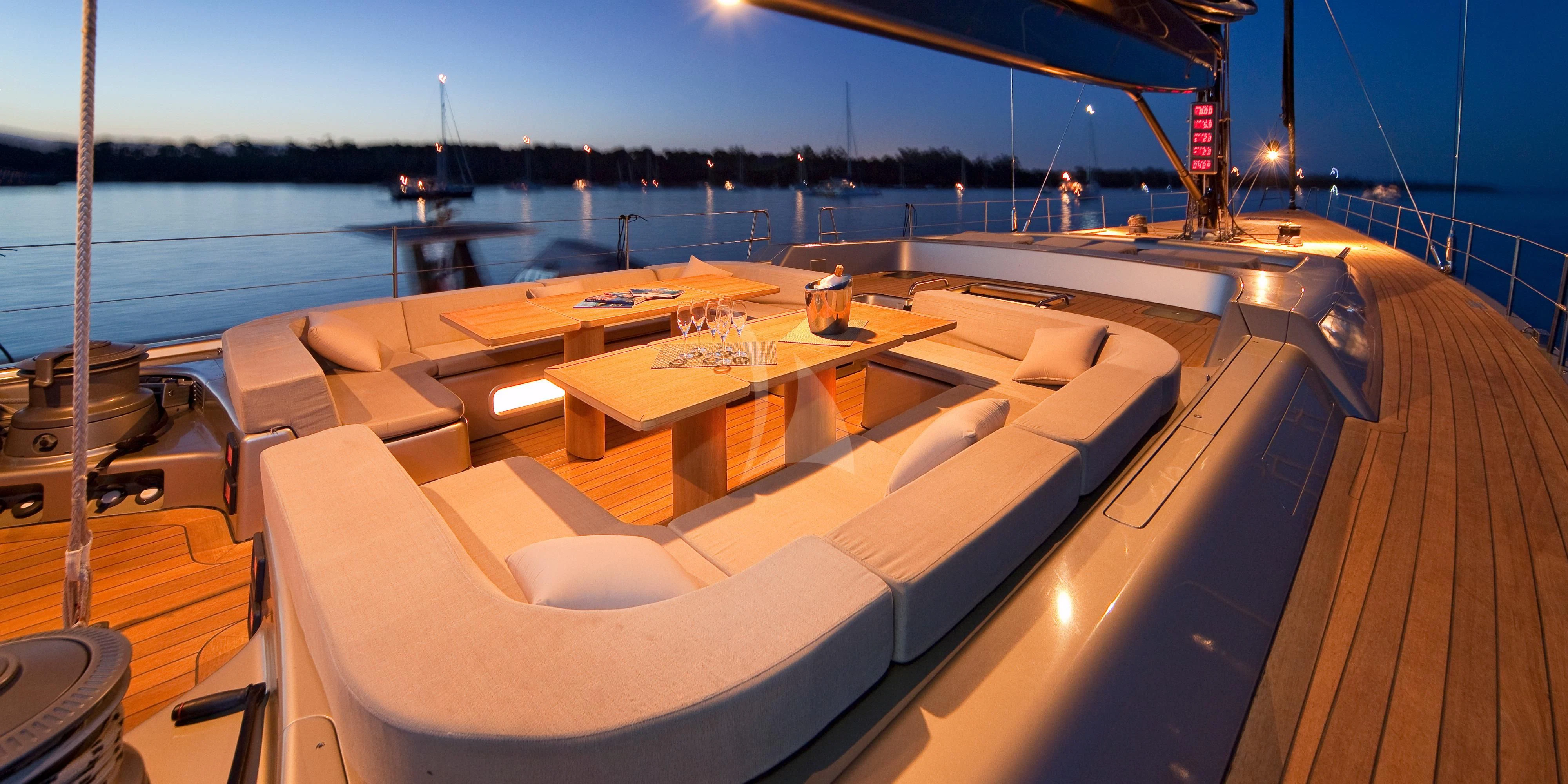 a boat on the water aboard RUNNING ON FAITH Yacht for Sale