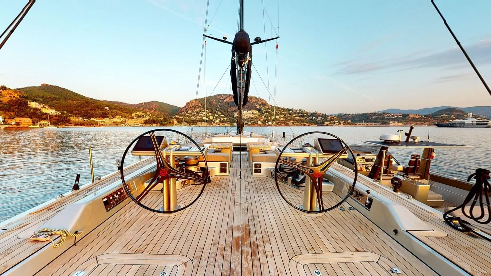 a boat on the water aboard RUNNING ON FAITH Yacht for Sale