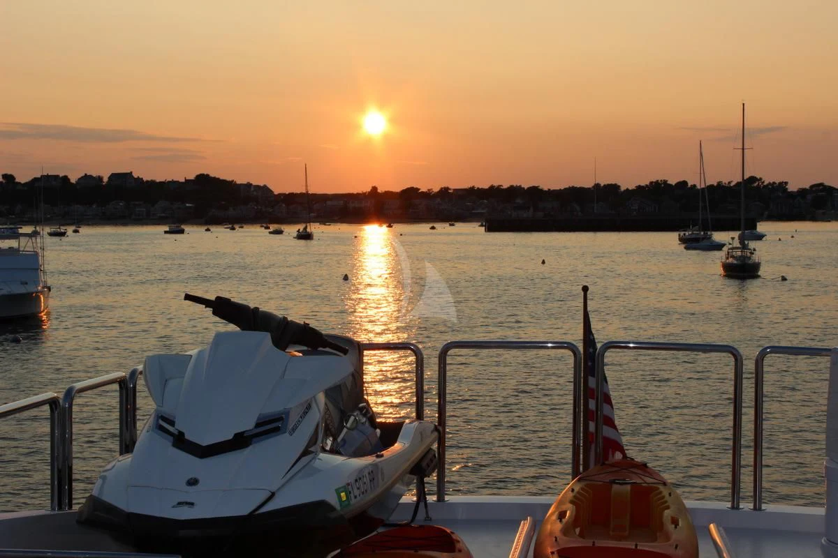 a boat on the water aboard EBITDA Yacht for Sale