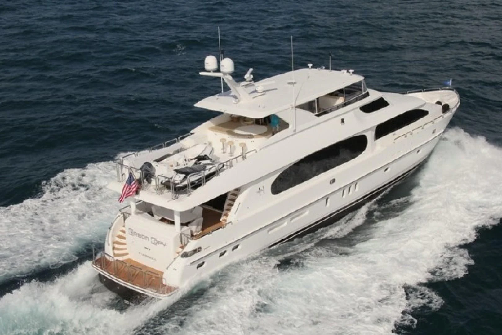 a boat on the water aboard EBITDA Yacht for Sale