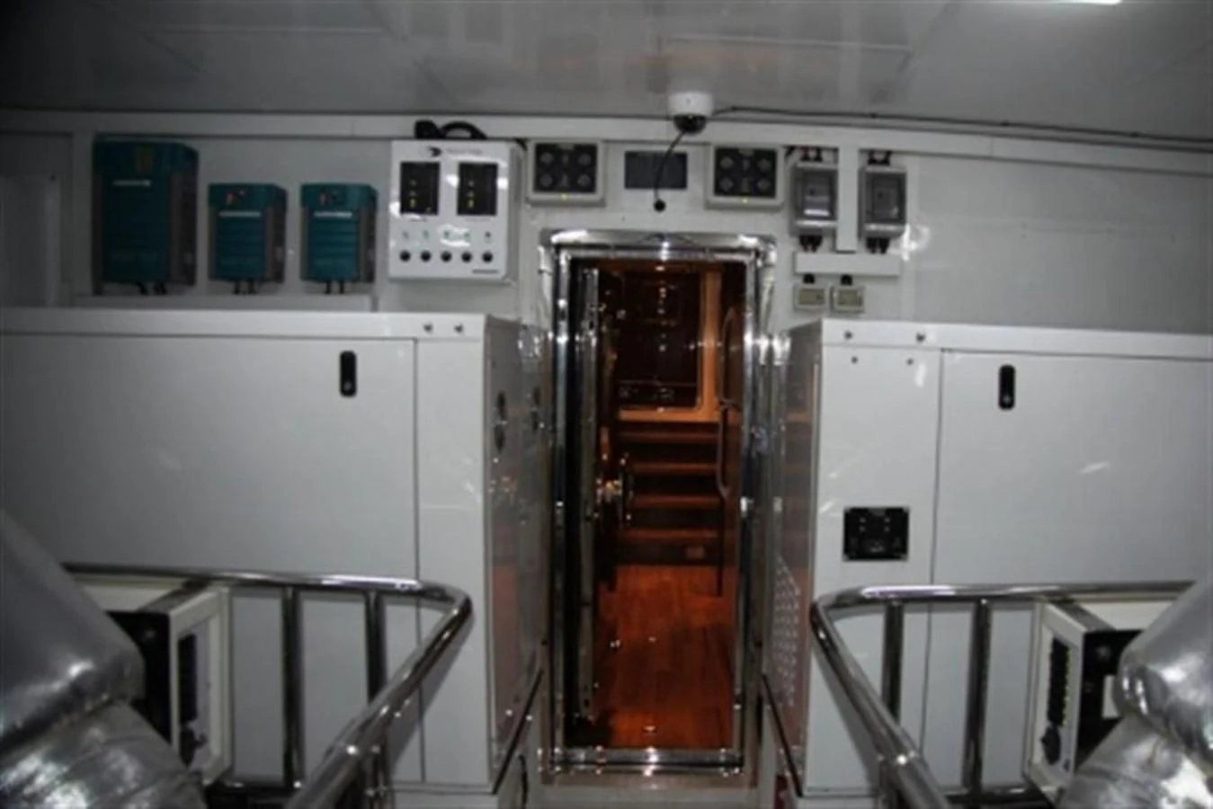 a large machine with a door aboard EBITDA Yacht for Sale