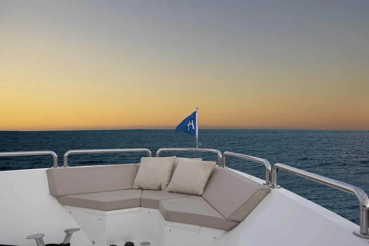 a boat on the water aboard EBITDA Yacht for Sale