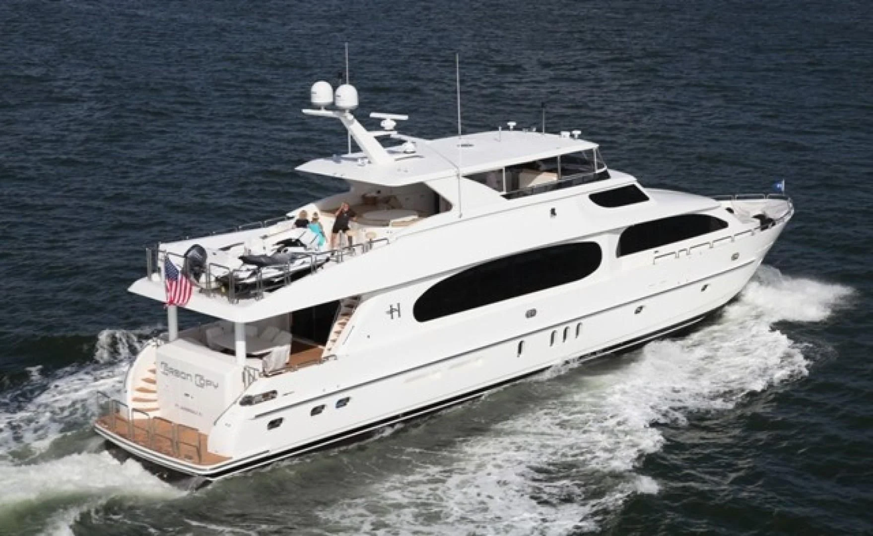 a boat on the water aboard EBITDA Yacht for Sale