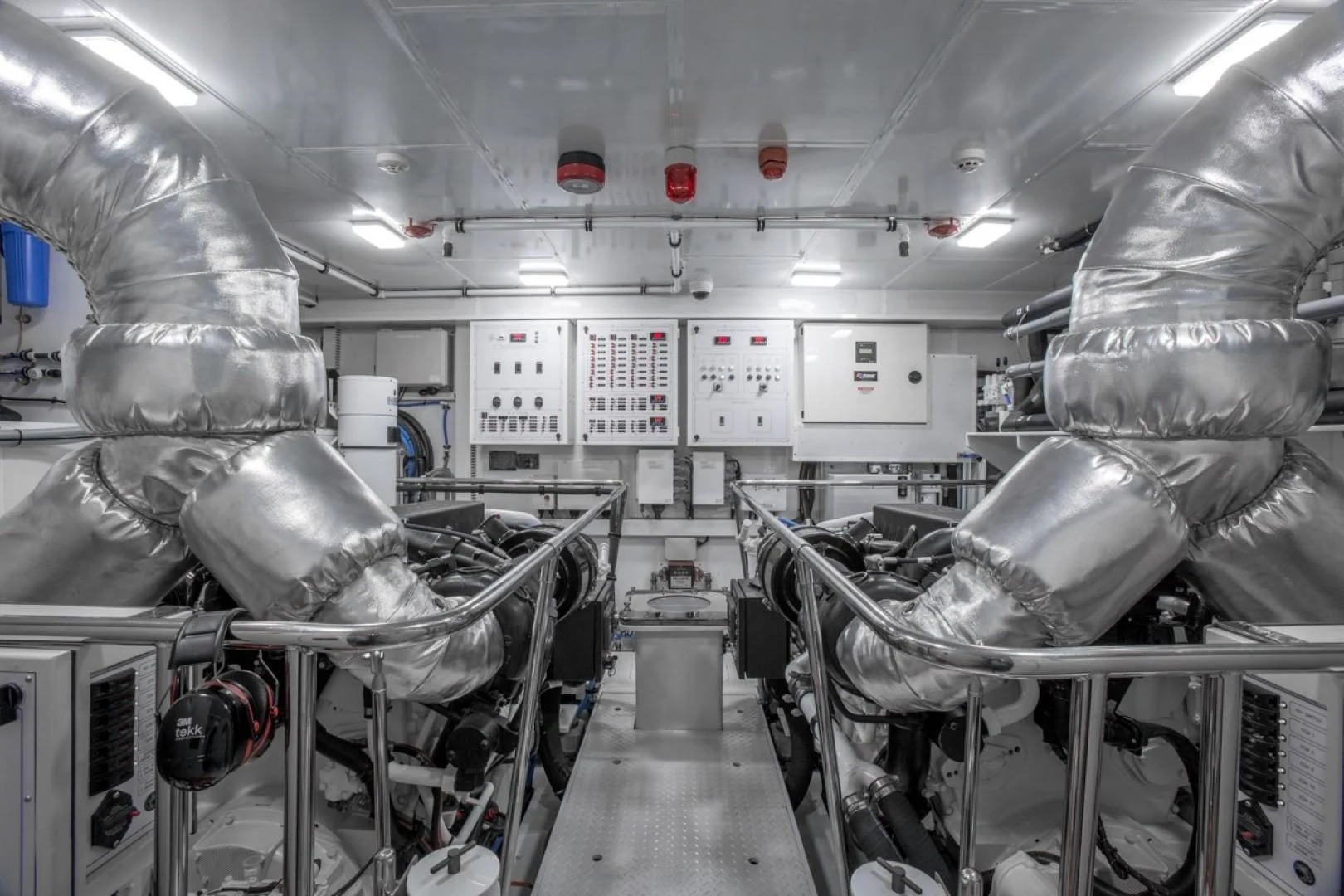a room with machinery aboard EBITDA Yacht for Sale