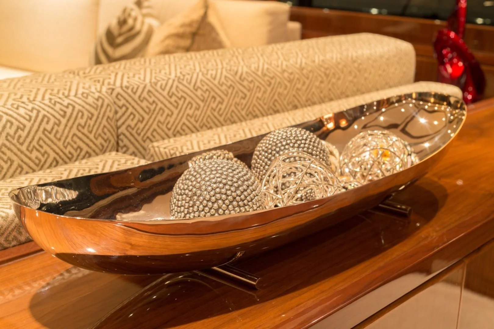 a basket of white and grey balls aboard EBITDA Yacht for Sale