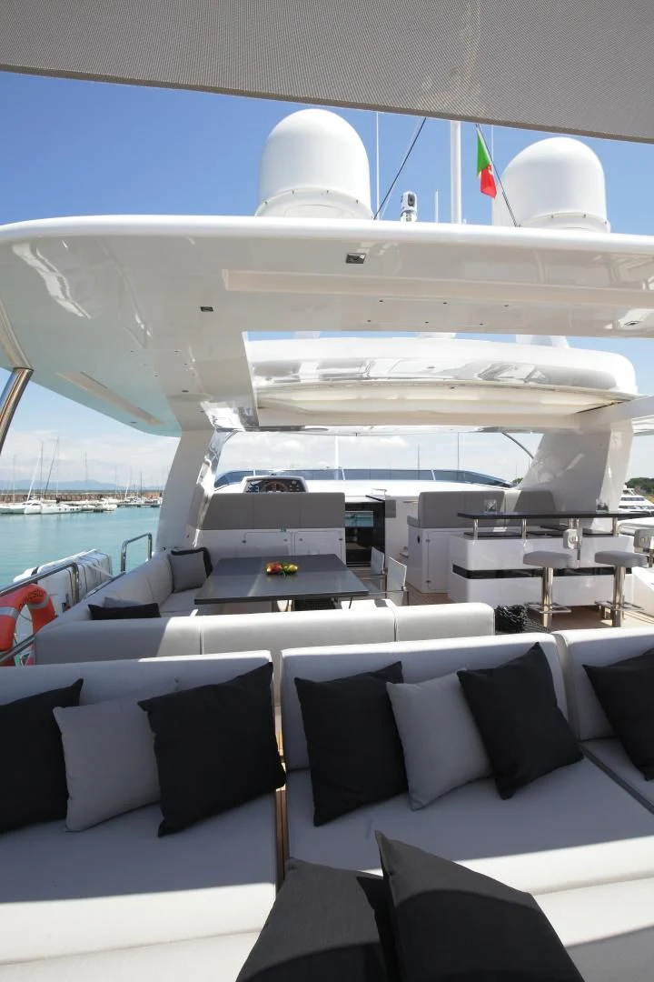a large white yacht aboard NOVASTAR Yacht for Sale
