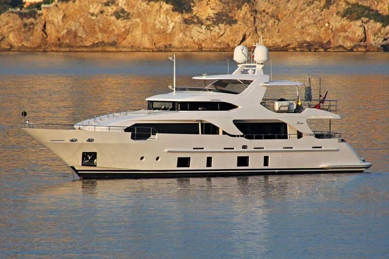 a white yacht in the water aboard NOVASTAR Yacht for Sale
