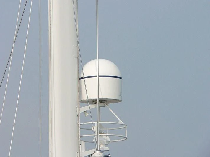 a white tower with a white tower aboard PITUXIN VI Yacht for Sale