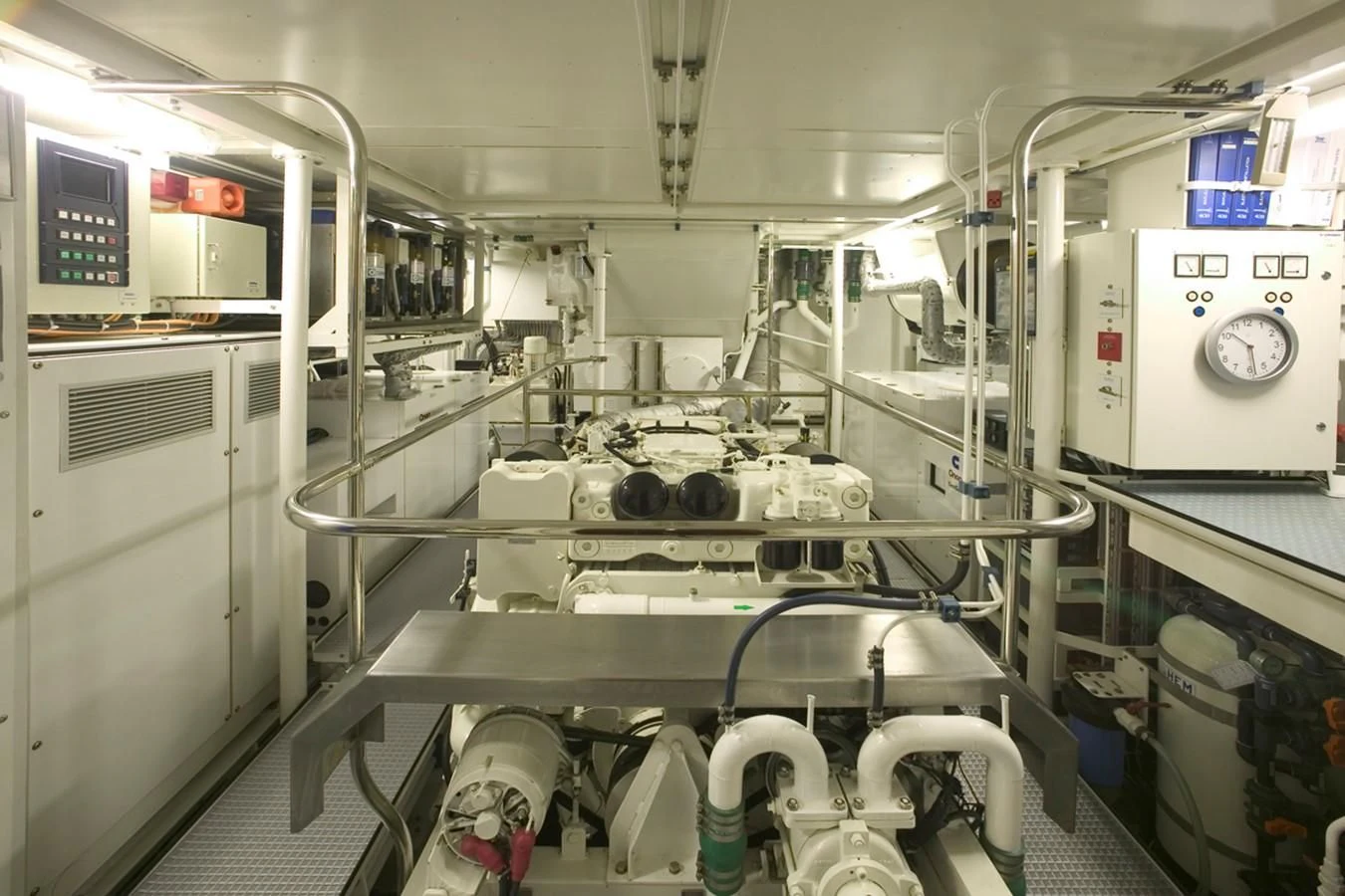 a room with machinery aboard PITUXIN VI Yacht for Sale