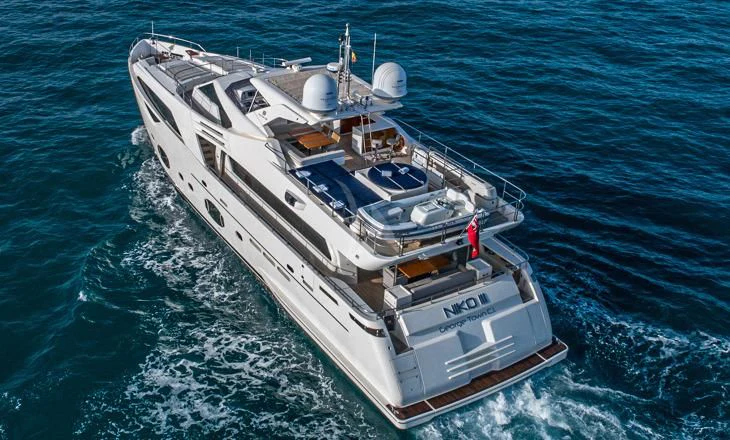 a boat on the water aboard NIKO III Yacht for Charter