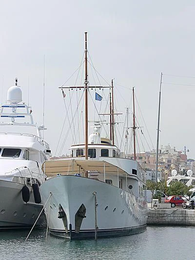 a group of boats are parked in the water aboard DEIANEIRA Yacht for Sale