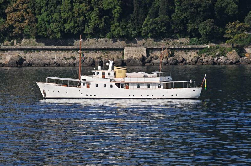 a boat in the water aboard DEIANEIRA Yacht for Sale