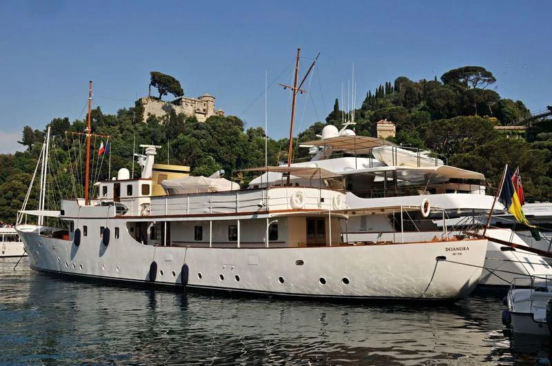 a boat in the water aboard DEIANEIRA Yacht for Sale
