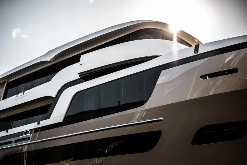 the side of a plane aboard LL Yacht for Sale