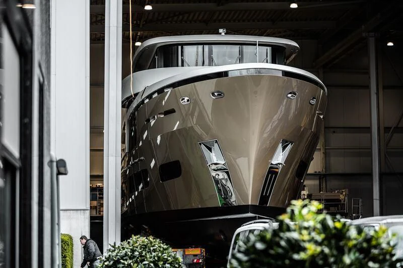 a large round object in a building aboard LL Yacht for Sale