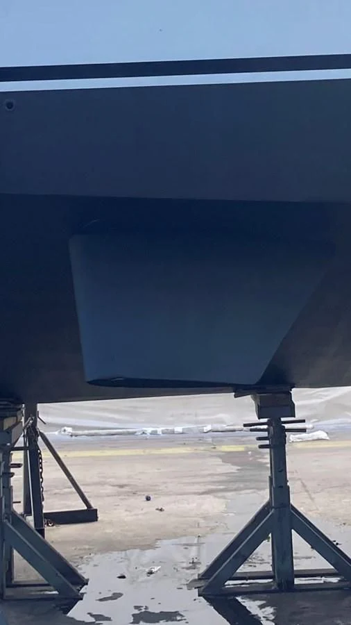 a large blue screen aboard ENTOURAGE Yacht for Sale