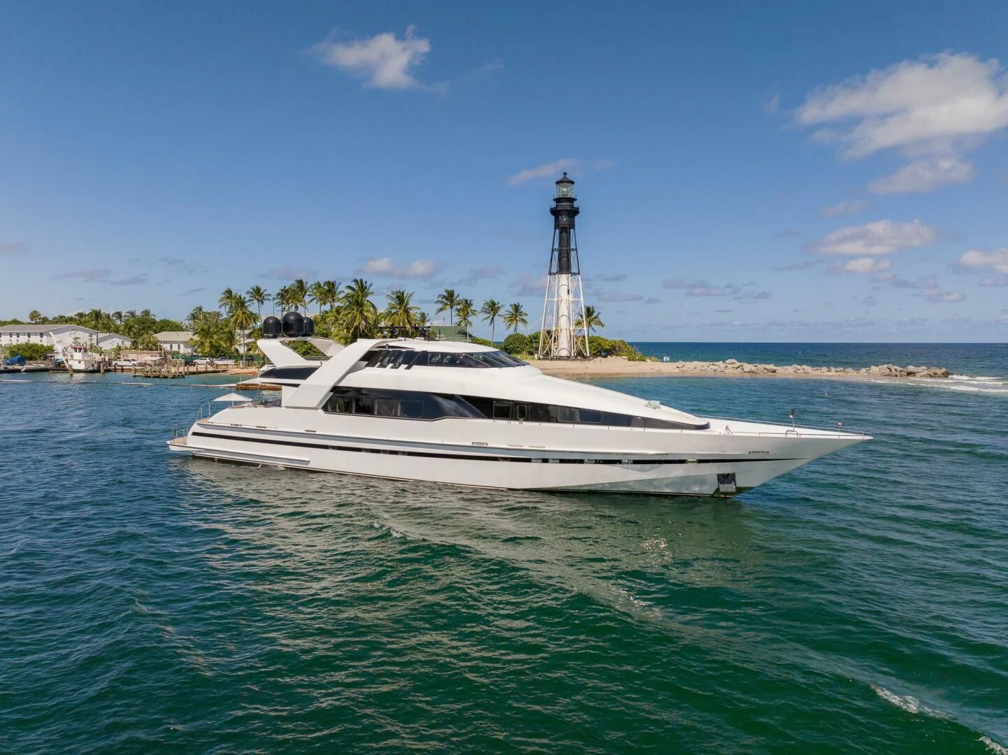a boat in the water aboard ENTOURAGE Yacht for Sale