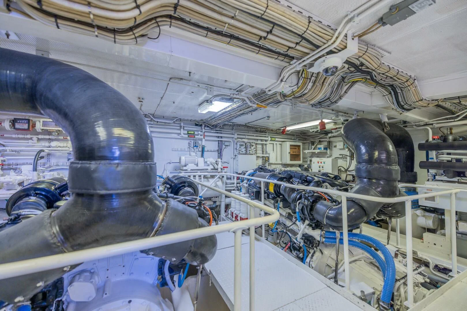 a large factory with pipes aboard ENTOURAGE Yacht for Sale