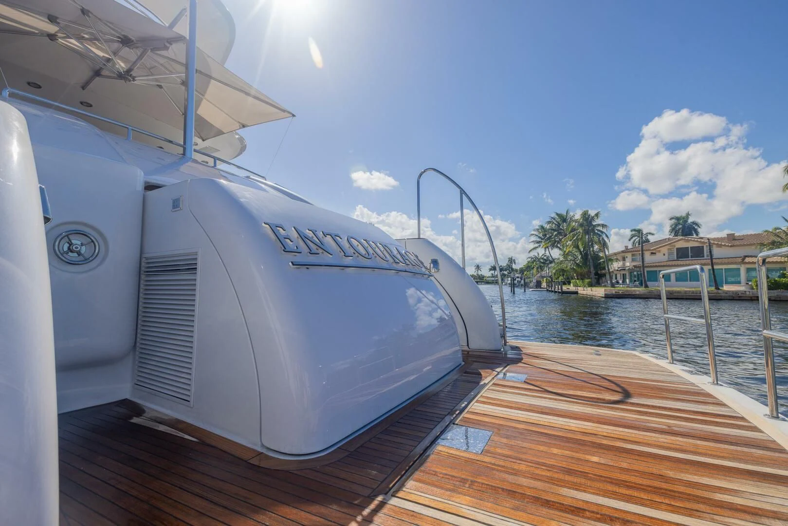 a boat on a body of water aboard ENTOURAGE Yacht for Sale