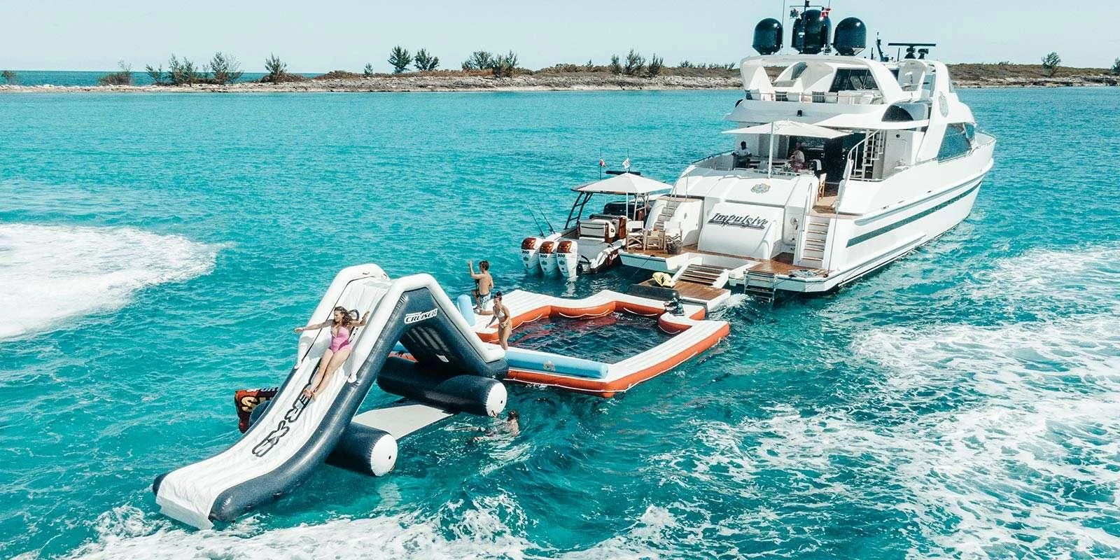 a boat on the water aboard ENTOURAGE Yacht for Sale