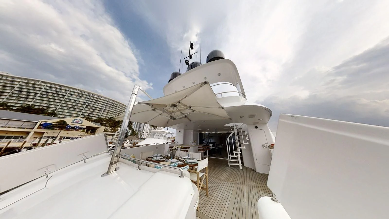 a space shuttle on a launch pad aboard ENTOURAGE Yacht for Sale
