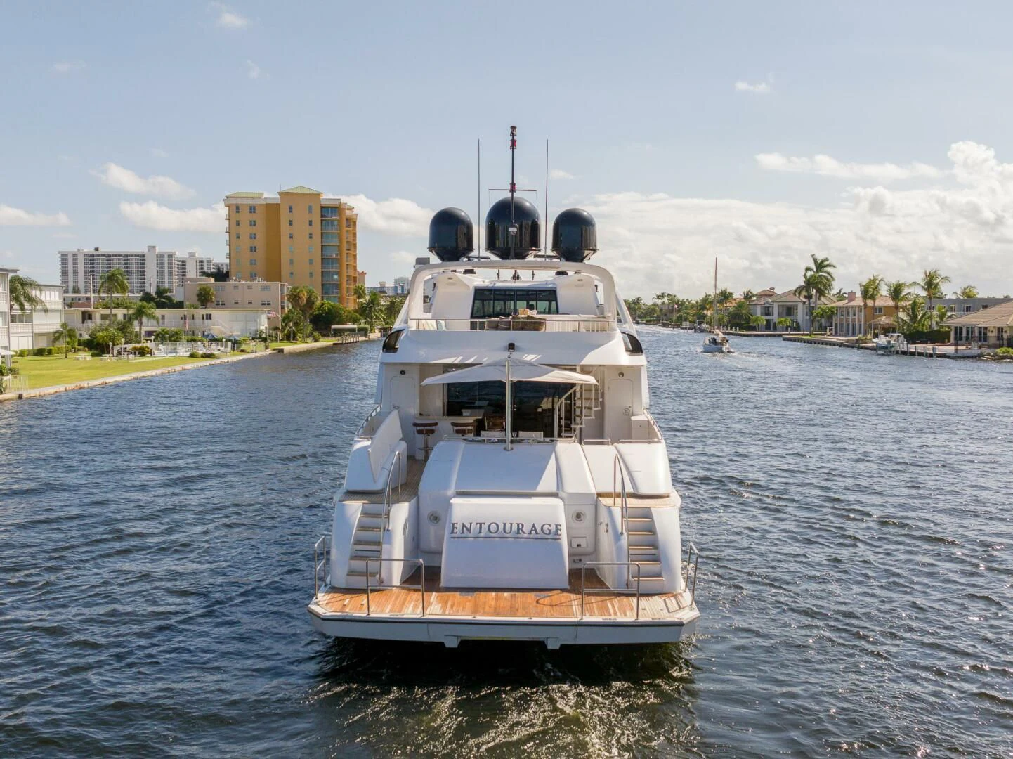 a boat on the water aboard ENTOURAGE Yacht for Sale