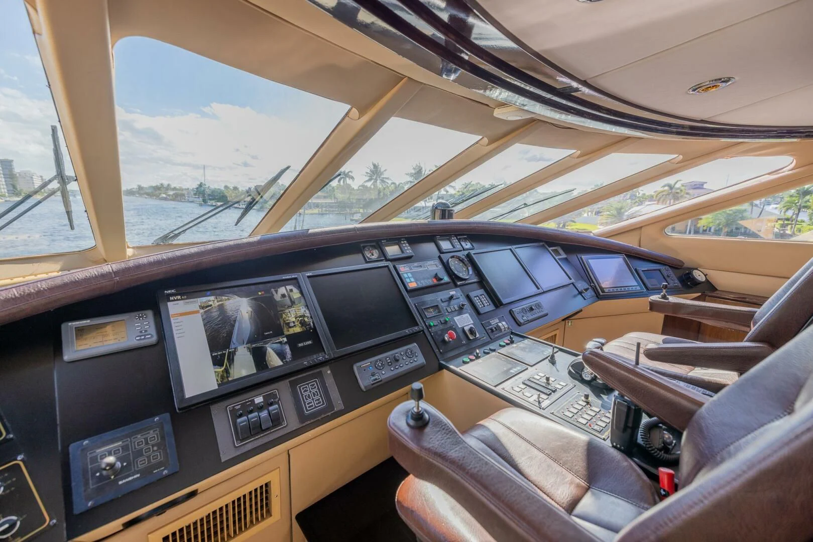 inside of a car aboard ENTOURAGE Yacht for Sale