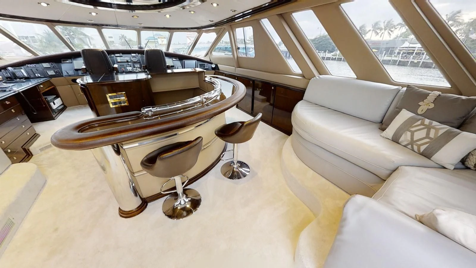 a room with a couch and a piano aboard ENTOURAGE Yacht for Sale
