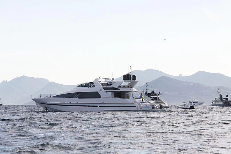 a boat on the water aboard ENTOURAGE Yacht for Sale
