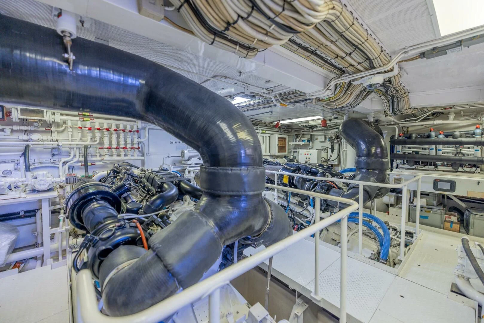 a large factory machinery aboard ENTOURAGE Yacht for Sale