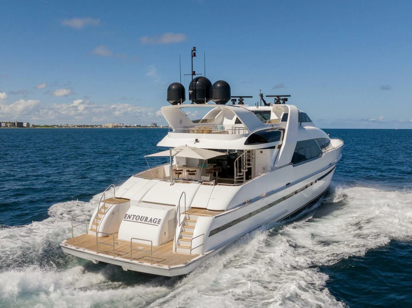 a boat on the water aboard ENTOURAGE Yacht for Sale