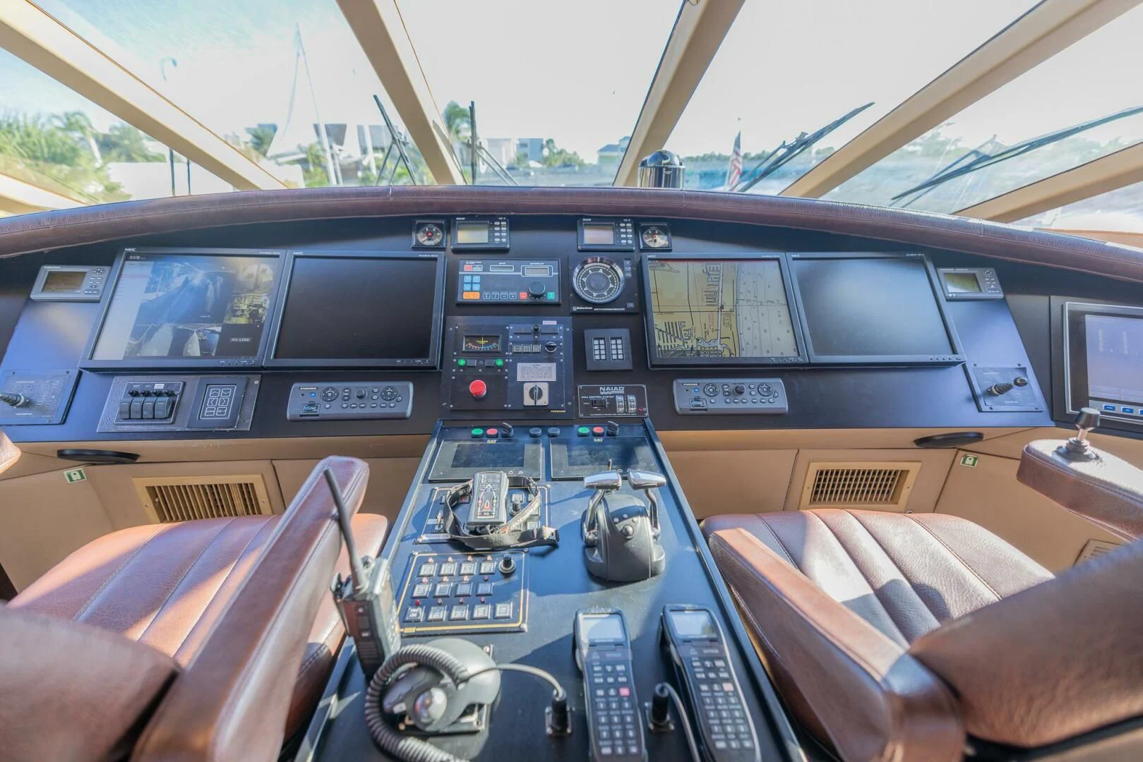 inside of a car aboard ENTOURAGE Yacht for Sale