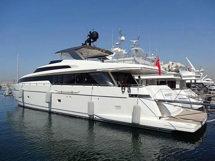 a white yacht in the water aboard MONKEY Yacht for Sale