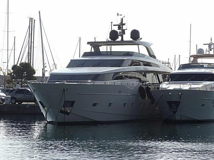 a group of boats in a harbor aboard ELYSIUM Yacht for Sale
