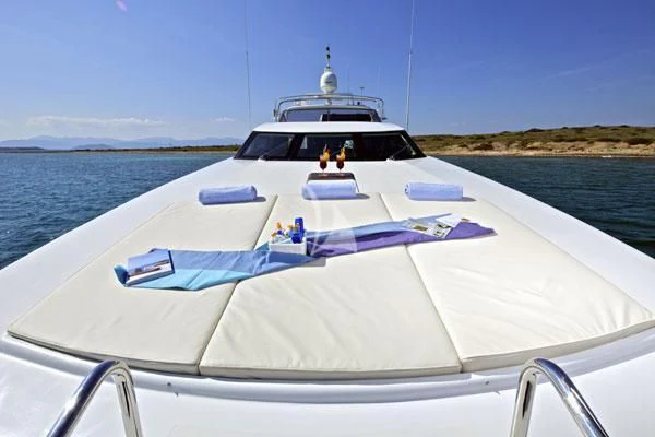 a boat on the water aboard HELIOS Yacht for Charter