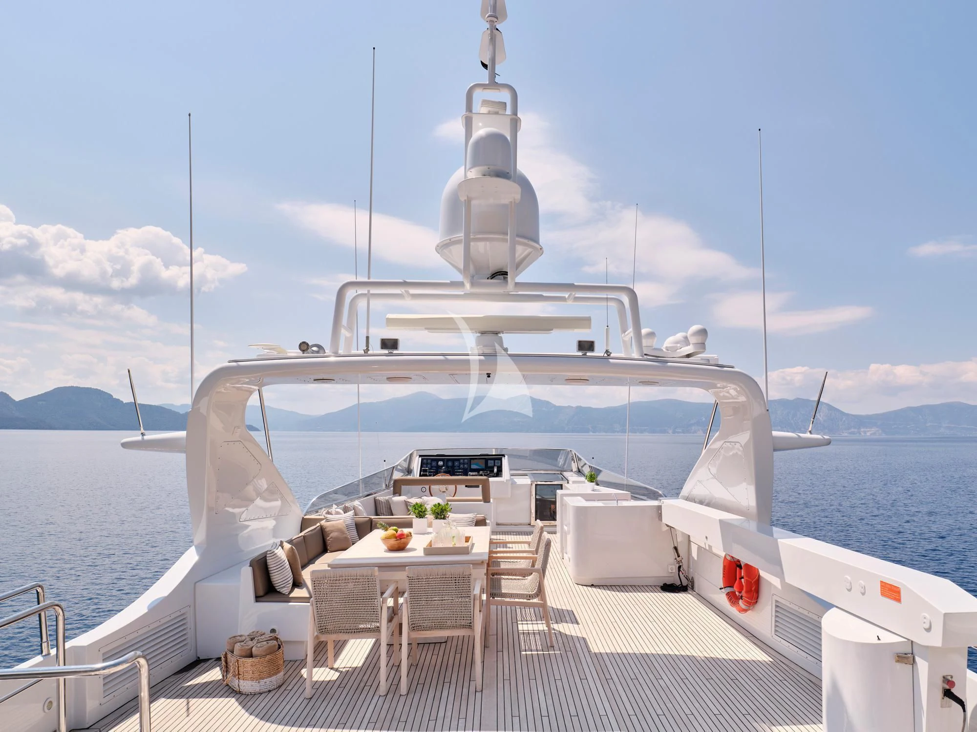 a boat on the water aboard HELIOS Yacht for Charter