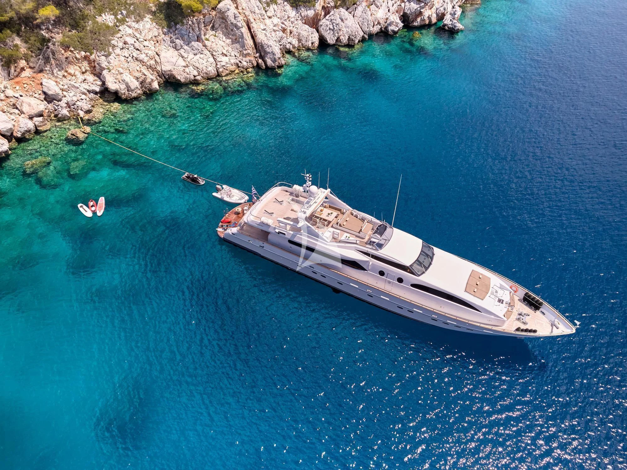 a boat on the water aboard HELIOS Yacht for Charter