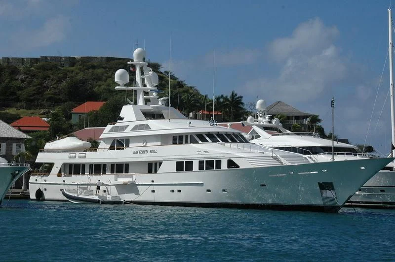a large white boat in the water aboard MARIA Yacht for Sale