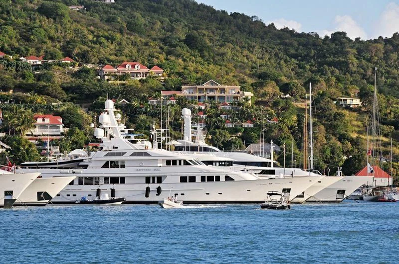 a large white boat in the water aboard MARIA Yacht for Sale