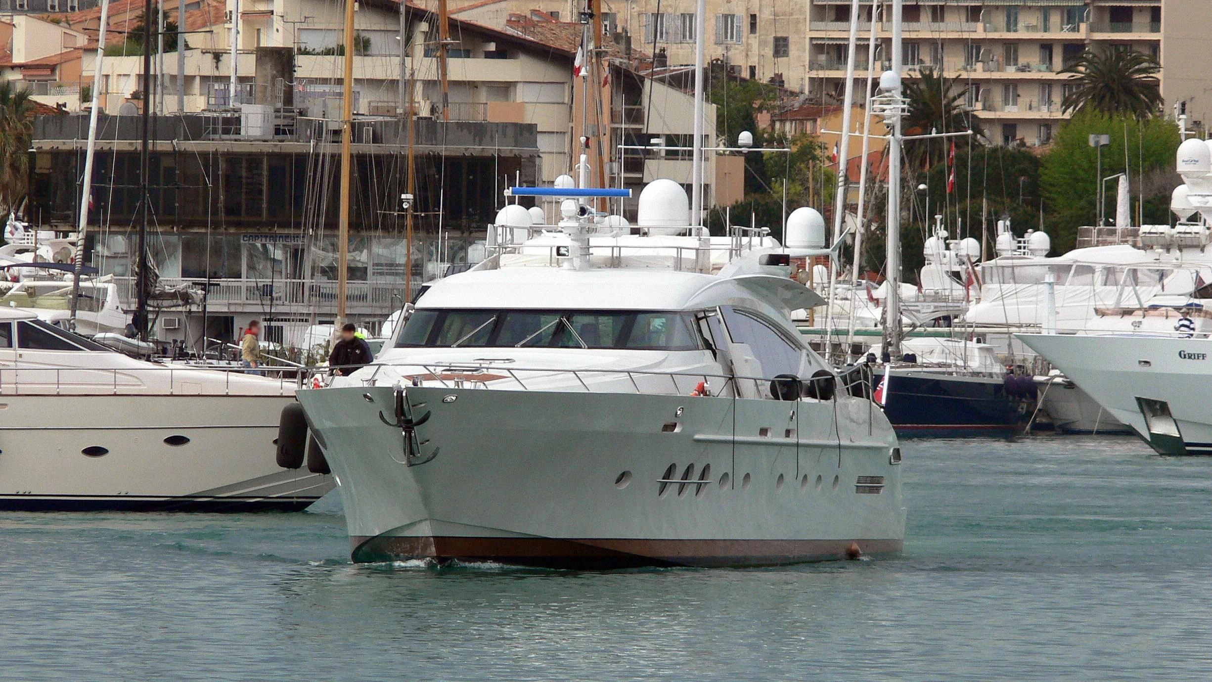 a boat in the water aboard ESCAPE Yacht for Sale